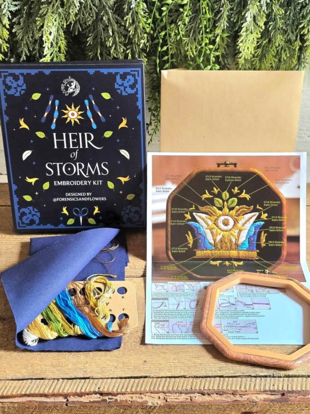 Fairyloot Heir of Storms by Lauryn Hamilton Murray Embroidery Kit Book Box